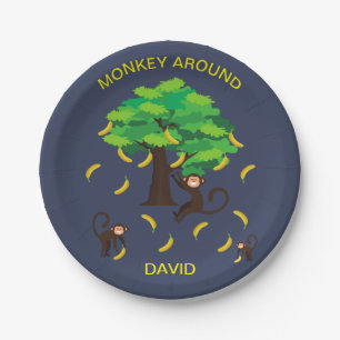 "Monkey Around" Monkeys Going Bananas Paper Plate