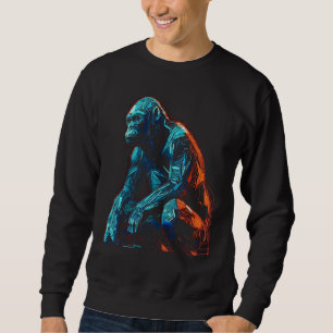 Monkey artwork - animal art zoo gorilla sweatshirt