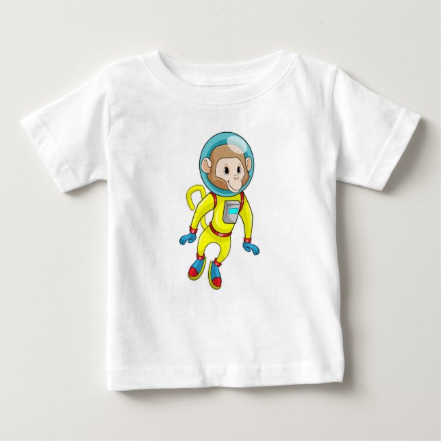 Monkey as Astronaut Baby T-Shirt (Front)