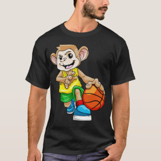 Monkey as basketball player with basketball 1 T-Shirt
