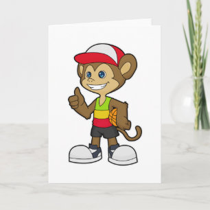Monkey as Basketball player with Basketball Card
