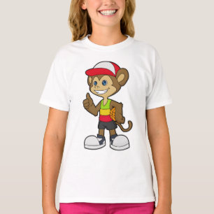 Monkey as Basketball player with Basketball T-Shirt