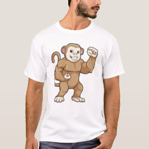 Monkey as Bodybuilder at Bodybuilding T-Shirt