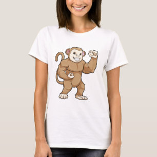 Monkey as Bodybuilder at Bodybuilding T-Shirt