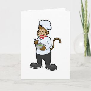 Monkey as Cook with Bowl Card