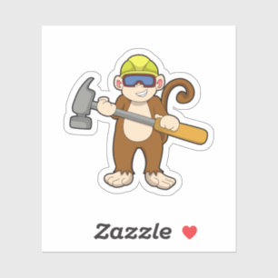 Monkey as Craftsman with Hammer