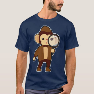 Monkey as Detective with Magnifying glass T-Shirt