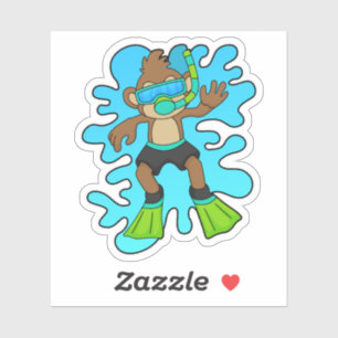 Monkey as Diver with Snorkel