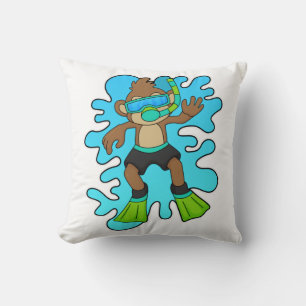 Monkey as Diver with Snorkel Cushion