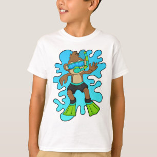Monkey as Diver with Snorkel T-Shirt