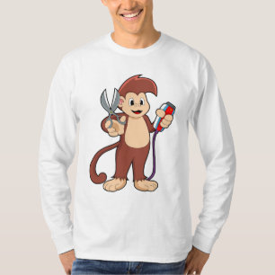 Monkey as Hairdresser with Scissors & Razor T-Shirt