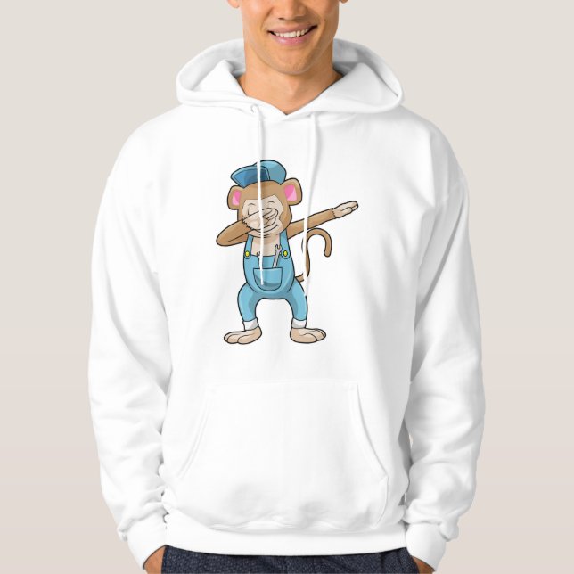 Monkey as Mechanic at Hip Hop Dance Dab Hoodie (Front)