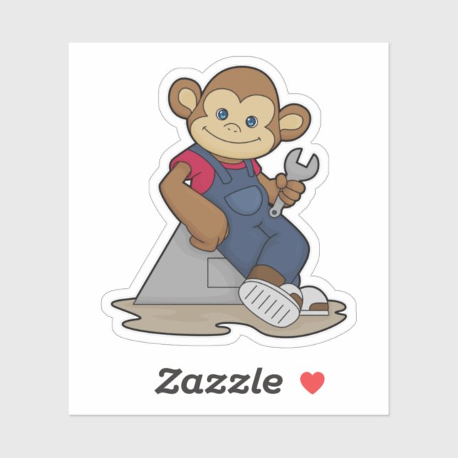 Monkey as Mechanic with Wrench (Sheet)