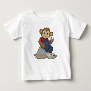 Monkey as Mechanic with Wrench Baby T-Shirt