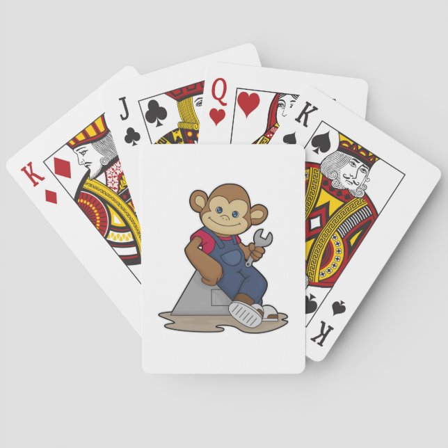Monkey as Mechanic with Wrench Playing Cards (Back)