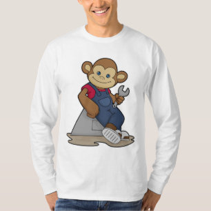 Monkey as Mechanic with Wrench T-Shirt