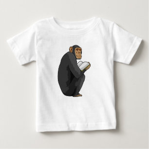 Monkey as Nerd with Book Baby T-Shirt