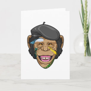 Monkey as Painter Card