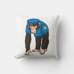 Monkey as Police officer with Uniform Cushion