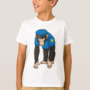 Monkey as Police officer with Uniform T-Shirt