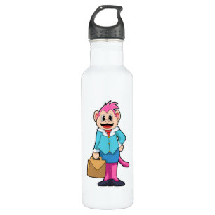 Monkey as Secretary with Bag 710 Ml Water Bottle