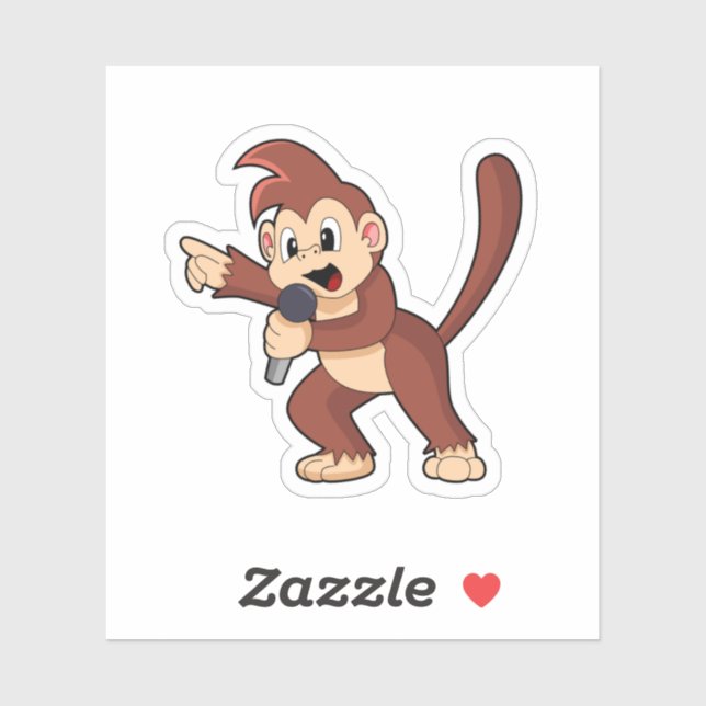 Monkey as Singer with Microphone.PNG (Sheet)