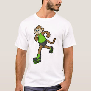 Monkey as Skater with Inline skates T-Shirt