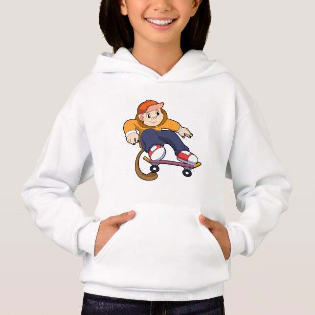 Monkey as Skater with Skateboard (Front)