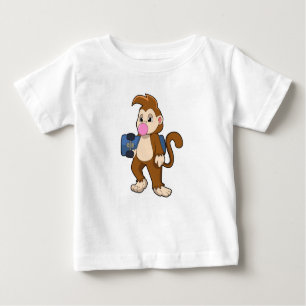 Monkey as Skater with Skateboard Baby T-Shirt
