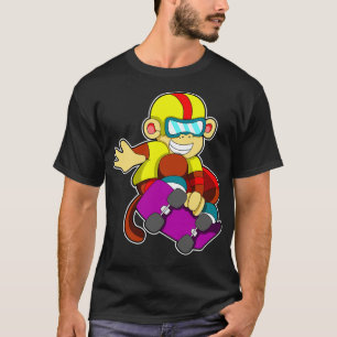 Monkey as Skater with Skateboard Helmet T-Shirt