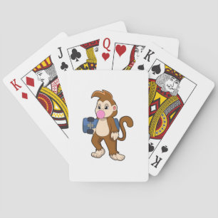 Monkey as Skater with Skateboard Playing Cards