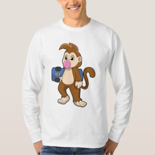 Monkey as Skater with Skateboard T-Shirt