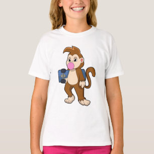 Monkey as Skater with Skateboard T-Shirt