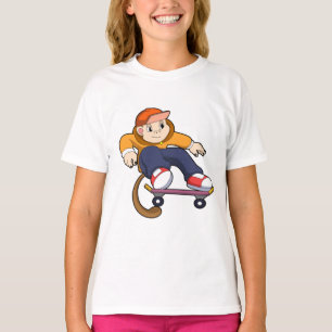 Monkey as Skater with Skateboard T-Shirt