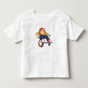 Monkey as Skater with Skateboard Toddler T-Shirt