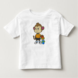 Monkey as Skater with Skateboard Toddler T-Shirt