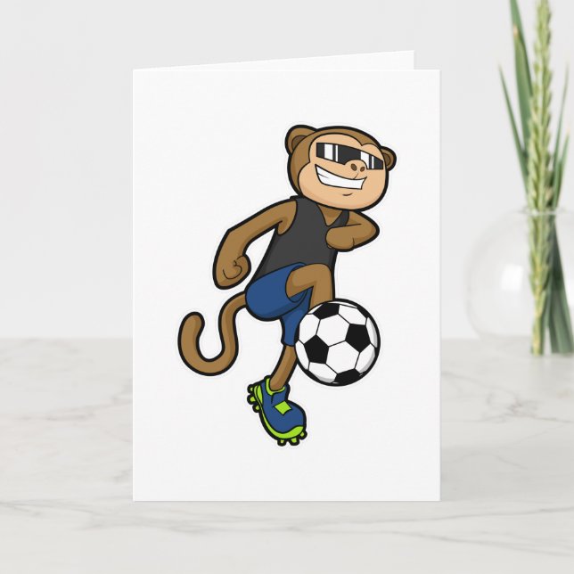 Monkey as Soccer player at Soccer Card (Front)