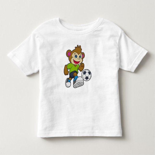 Monkey as Soccer player with Soccer Toddler T-Shirt (Front)
