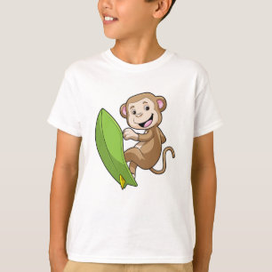 Monkey as Surfer with Surfboard T-Shirt