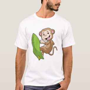 Monkey as Surfer with Surfboard T-Shirt