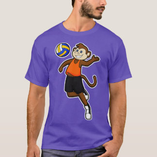 Monkey as Volleyball player with Volleyball T-Shirt