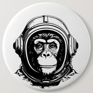 Monkey Astronaut 6 Cm Round Badge