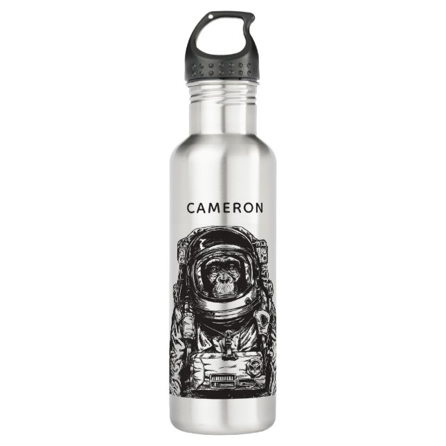 Monkey Astronaut | Add Your Name 710 Ml Water Bottle (Front)