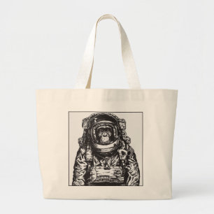Monkey Astronaut Large Tote Bag
