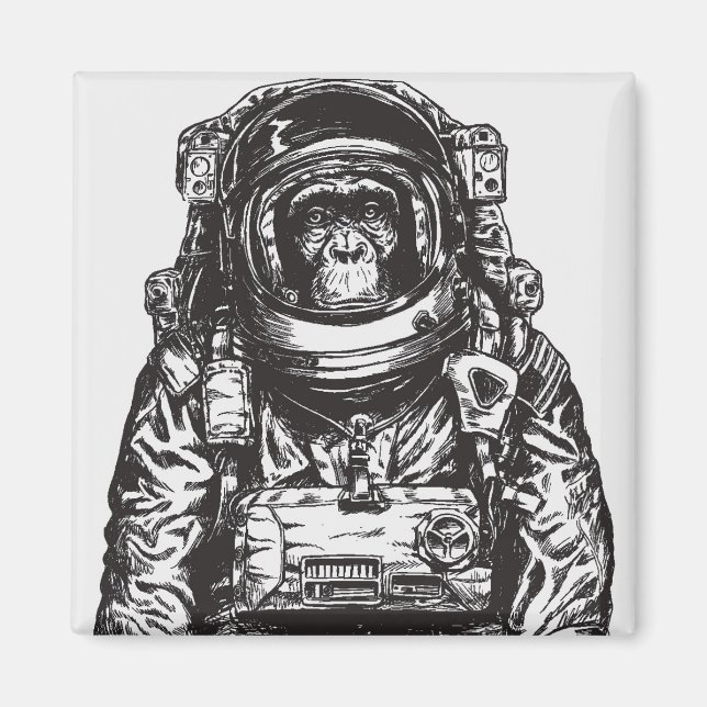 Monkey Astronaut Magnet (Front)