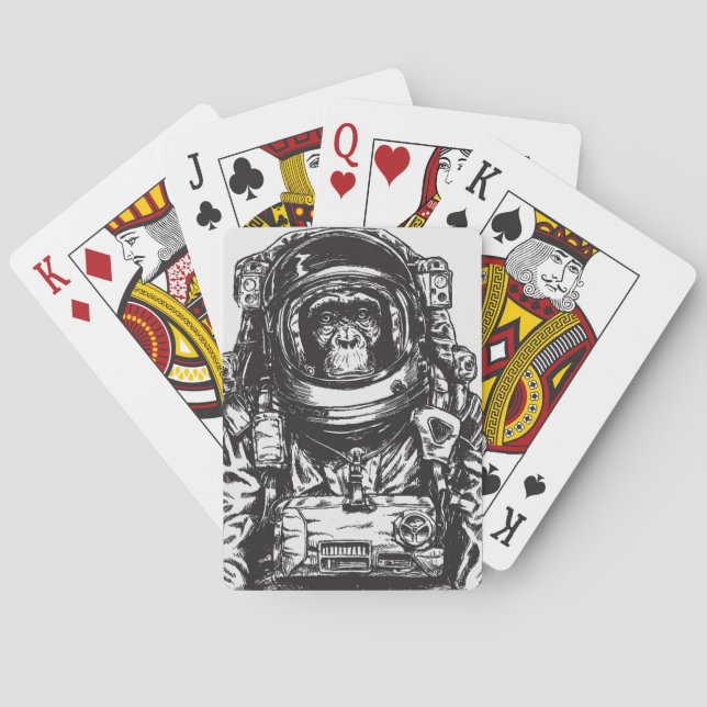Monkey Astronaut Playing Cards (Back)