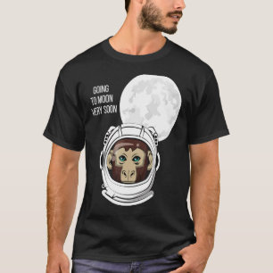 Monkey Astronauts Space Travelling To Moon Very So T-Shirt