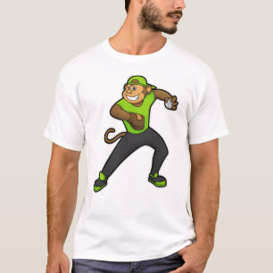Monkey at Baseball with Baseball bat T-Shirt