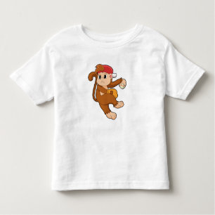 Monkey at Baseball with Baseball glove Toddler T-Shirt