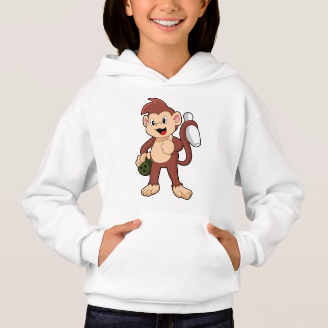 Monkey at Bowling with Bowling ball (Front)